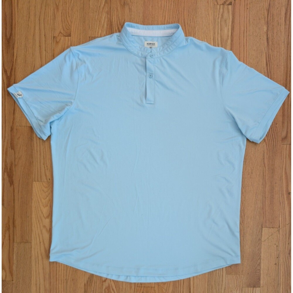 Mantra Performance Polo Blade Collar Mens 2XL XXL Blue Green Stretch Golf